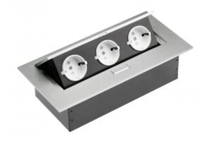 Möbelsteckdose 3x Schuko-Steckdose, Kabel 1,5m,