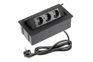 Möbelsteckdose SOFT 3x Schuko-Steckdose, Netzkabel