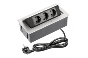 SOFT Möbelsteckdose 3x Schuko-Steckdose, Netzkabel