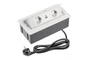 Möbelsteckdose SOFT 2x Schuko-Steckdose, USB