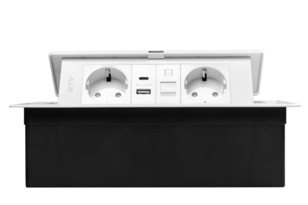 MULTISOFT Möbelsteckdose 2x Schuko-Steckdose, USB