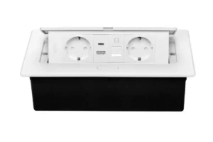 MULTISOFT Möbelsteckdose 2x Schuko-Steckdose, USB