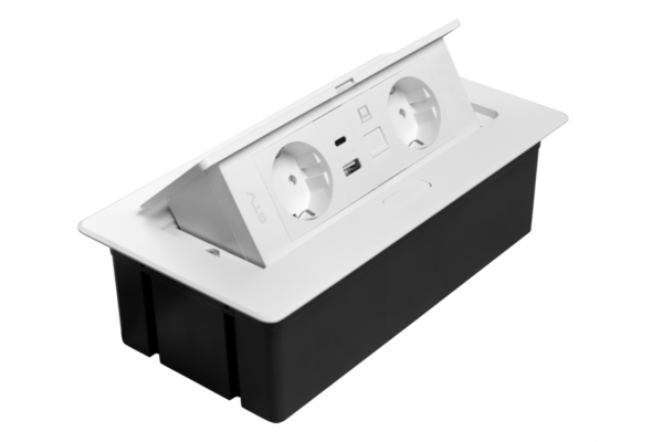 MULTISOFT Möbelsteckdose 2x Schuko-Steckdose, USB