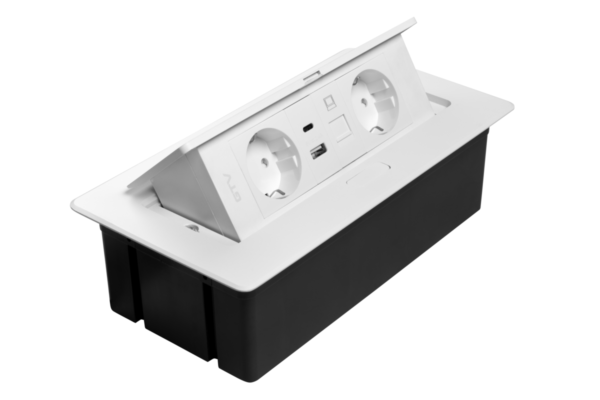 MULTISOFT Möbelsteckdose 2x Schuko-Steckdose, USB