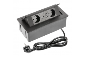 MULTISOFT Möbelsteckdose 2x Schuko-Steckdose, USB