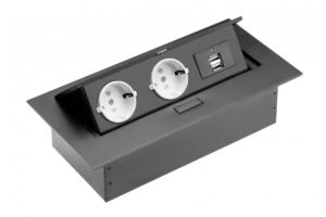 Desktop-Verlängerungskabel, 2x Schuko-Buchse, 2xUSB,