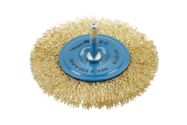 Scheibenbürste mit 100 mm Schaft, 0.3 mm Messingdraht