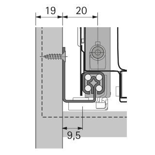 Hettich 73268 Quadro 25 Stop