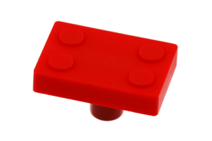 Möbelgriff Block, Gummi, rot