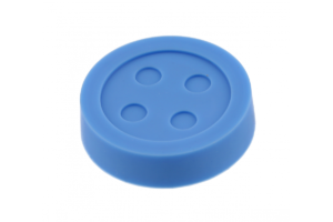 Möbelgriff Button, Gummi, blau