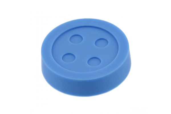 Möbelgriff Button, Gummi, blau
