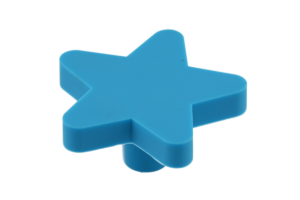 Möbelgriff Star, Gummi, blau